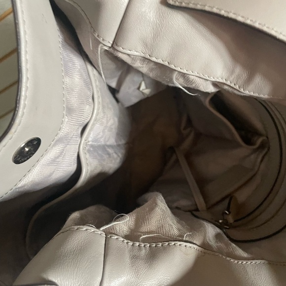 Michael Kors Devon Large Leather Hobo Handy‎ Shoulder Bag Tote Gray  Medium Size - Picture 10 of 10